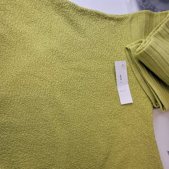 Cotton Cardigan Yellow Jacket Chartreuse Lime Green Sweater - Size L - NEW - Picture 14 of 16